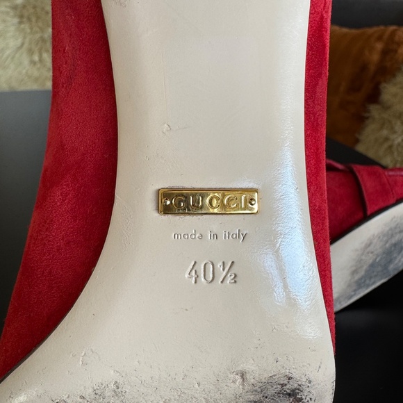 COPY - Authentic Gucci Marmont / Double G suede mid heel pumps size 40.5 - Picture 8 of 8